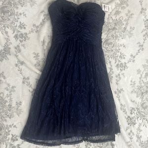 Navy Blue Strapless Dress by Charlotte Russe